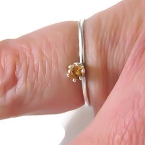 CHAMPAGNE TOPAZ 925 STERLING SILVER STACK RING